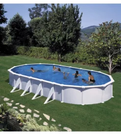 Piscine-Gre Piscina fuori terra ovale "atlantis" in acciaio colore bianco 1000x550x132 - cod. kitprov1028