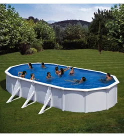 Hot Piscina fuori terra ovale 730x375x120 cm "fidji" con filtro a sabbia, skimmer e scaletta - kit730eco Piscine