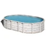 Piscine-Gre Piscina fuori terra ovale "islanda" in acciaio effetto legno nordico 610x375x132 - cod. kitprov6188n