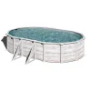 Piscine-Gre Piscina fuori terra ovale "groenlandia" in acciaio effetto legno nordico 500x300x132 - cod. kitprov508n
