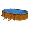 Hot Piscina fuori terra ovale "mauritius" in acciaio effetto legno 610x375x132 - cod. kitprov618wo Piscine