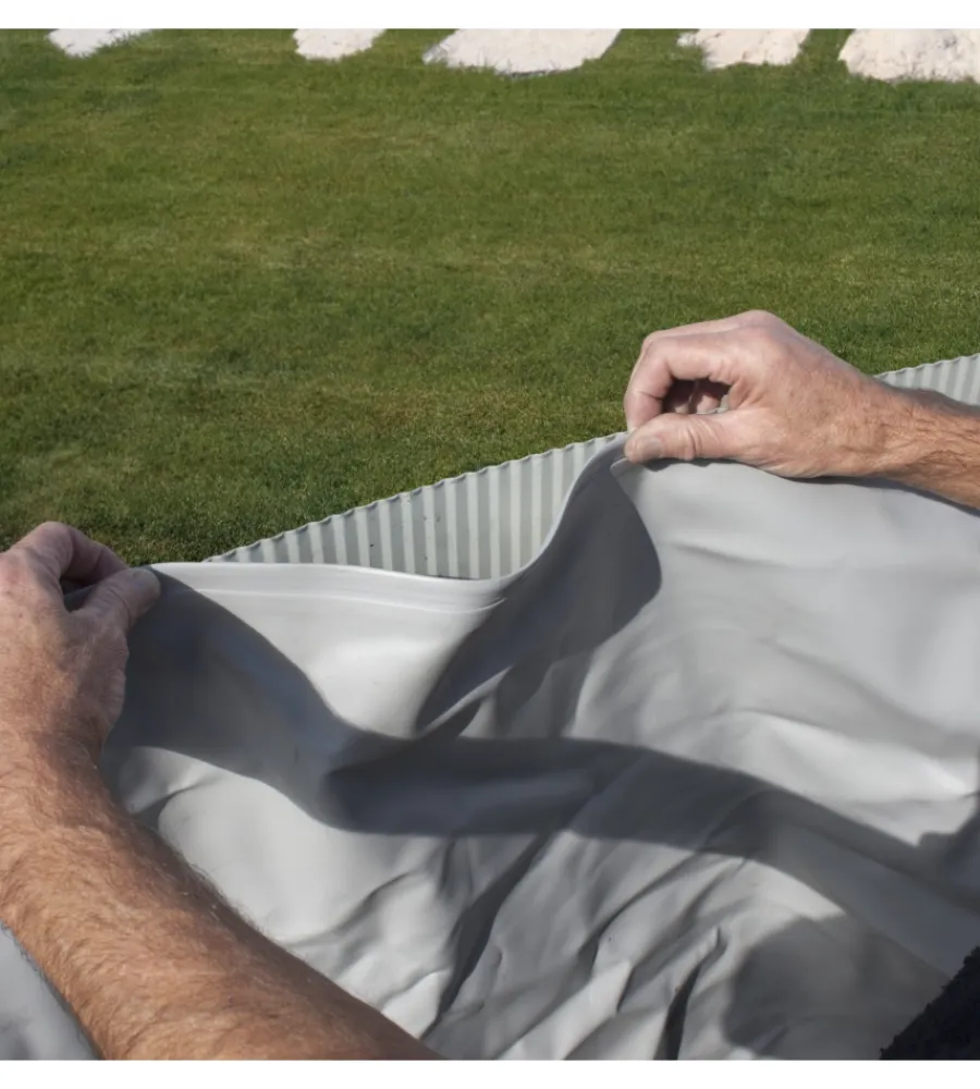 Gre Piscine|Piscina fuori terra ovale "kea" in acciaio colore grafite 730x375x120 - cod. kit730gf
