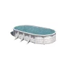 Gre Piscine|Piscina fuori terra ovale "finlandia" in acciaio effetto legno nordico 730x375x120 - cod. kit730n