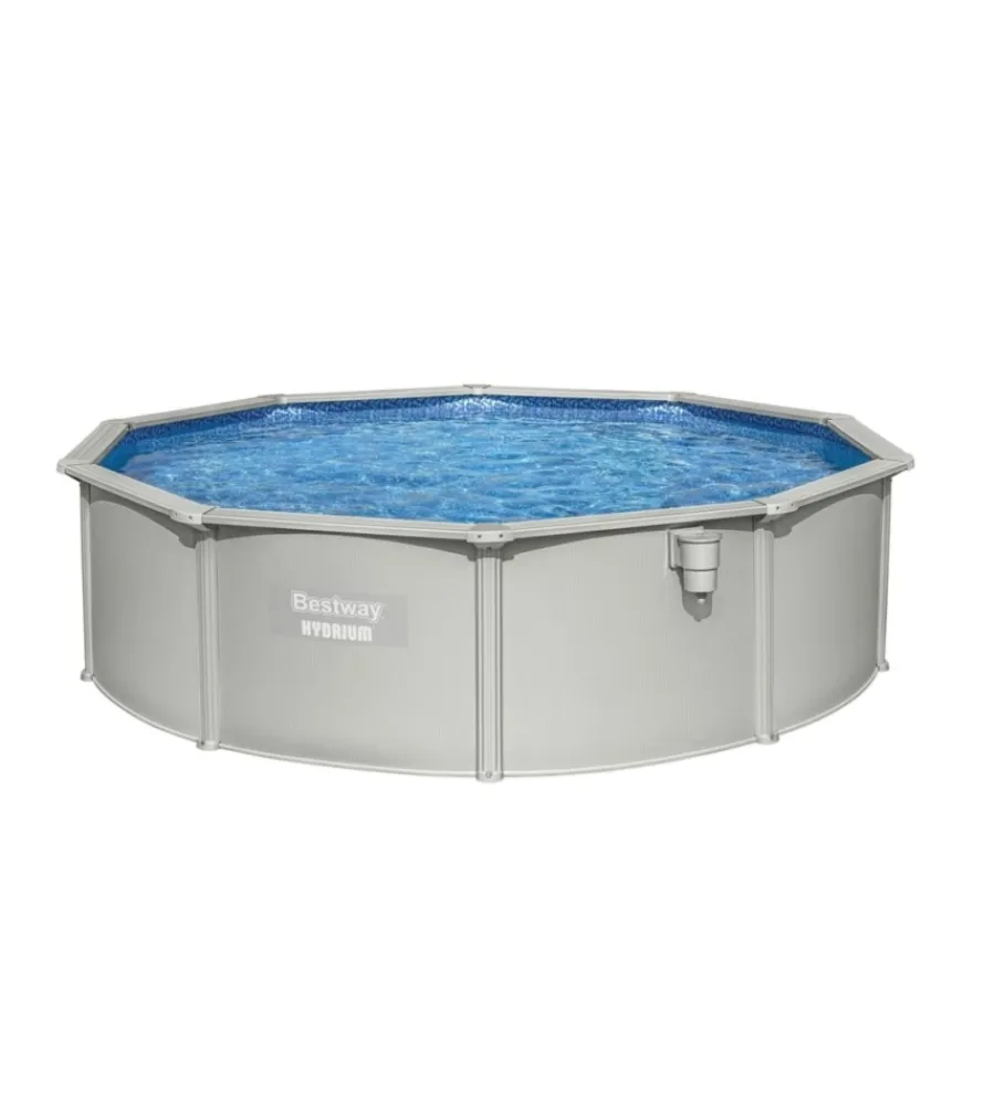 Piscine-Bestway Piscina fuori terra rotonda "hydrium" grigio chiaro 460x460x120 cm