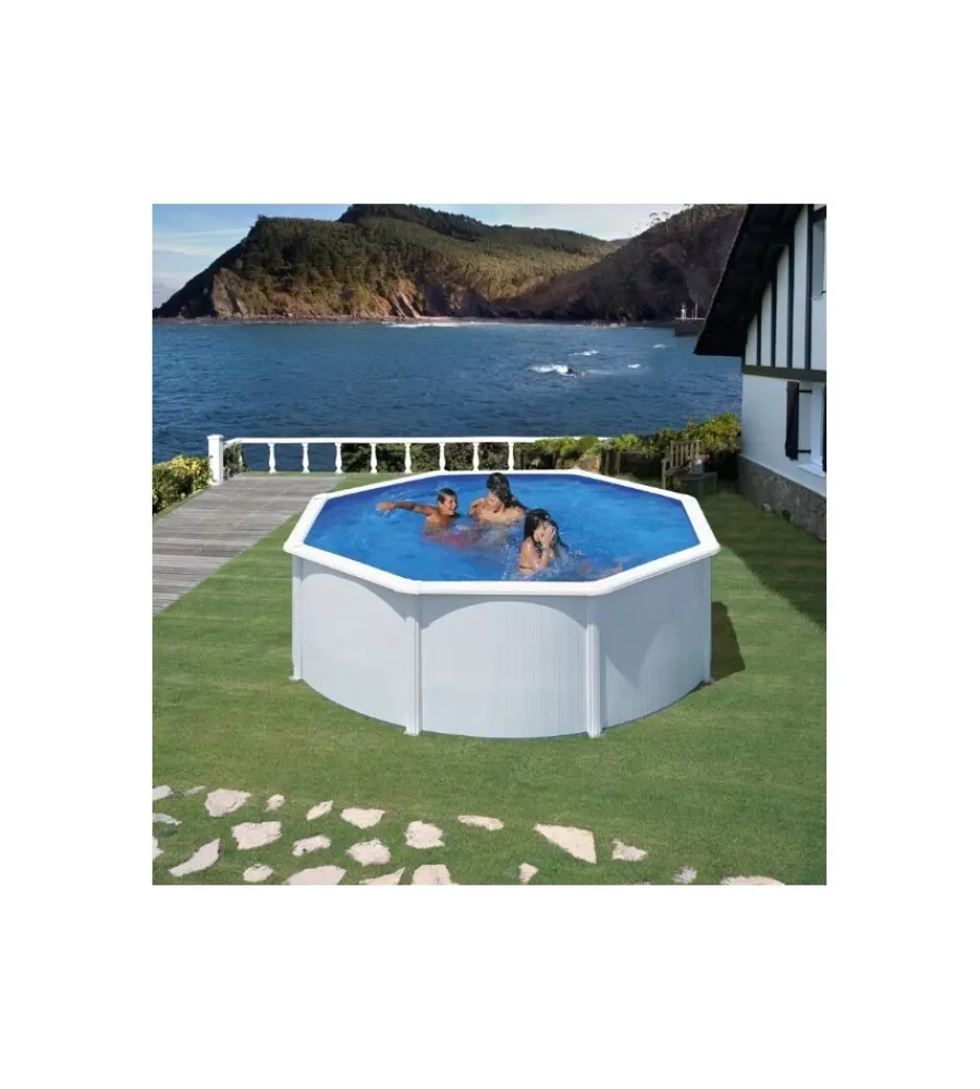 Online Piscina fuori terra rotonda "fidji" in acciaio bianco 350x350x120 - cod. kit350eco Piscine