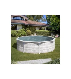 Piscine-Gre Piscina fuori terra rotonda "finlandia" in acciaio effetto legno nordico 300x300x120 - cod. kit300n
