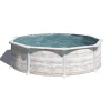 Outlet Piscina fuori terra rotonda "groenlandia" in acciaio effetto legno nordico 460x460x132 - cod. kitpr458n Piscine