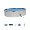 Bestway Piscine|Piscina fuori terra rotonda "hydrum" 500x360x120 cm con pompa filtro a sabbia copertura, tappetino base, skimmer, scaletta e dispenser chemconnect - cod. 56586