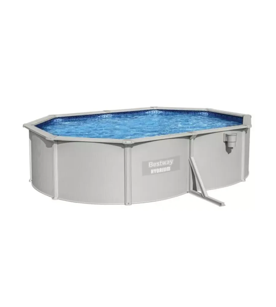Bestway Piscine|Piscina fuori terra rotonda "hydrum" 500x360x120 cm con pompa filtro a sabbia copertura, tappetino base, skimmer, scaletta e dispenser chemconnect - cod. 56586