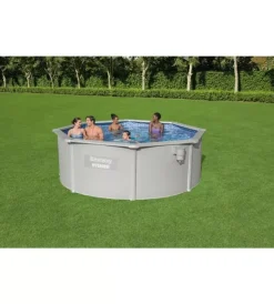 Best Piscina fuori terra rotonda "hydrum" 360x120 cm con copertura, tappetino base, skimmer, scaletta e dispenser chemconnect - cod. 56574 Piscine