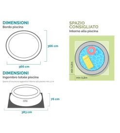 Discount Piscina gonfiabile autoportante rotonda 