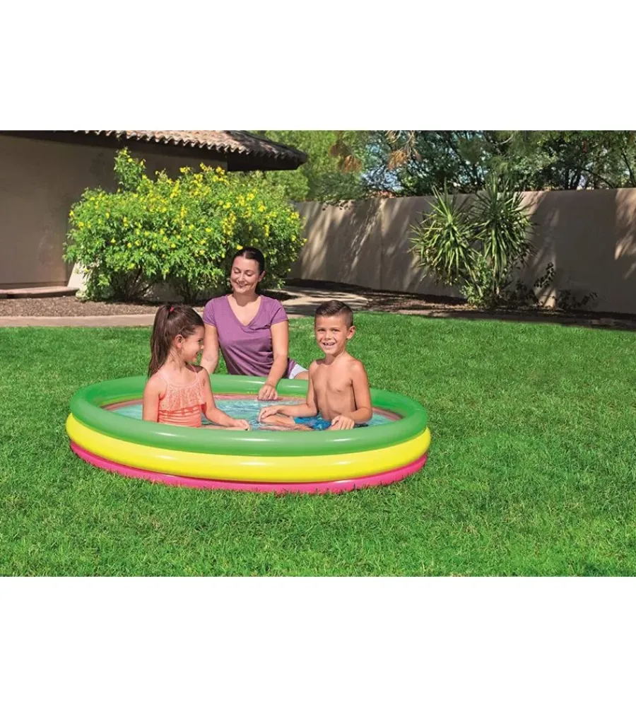 Piscine-Bestway Piscina gonfiabile rotonda a 3 anelli per bambini multicolore 152x30 cm - cod. 51103