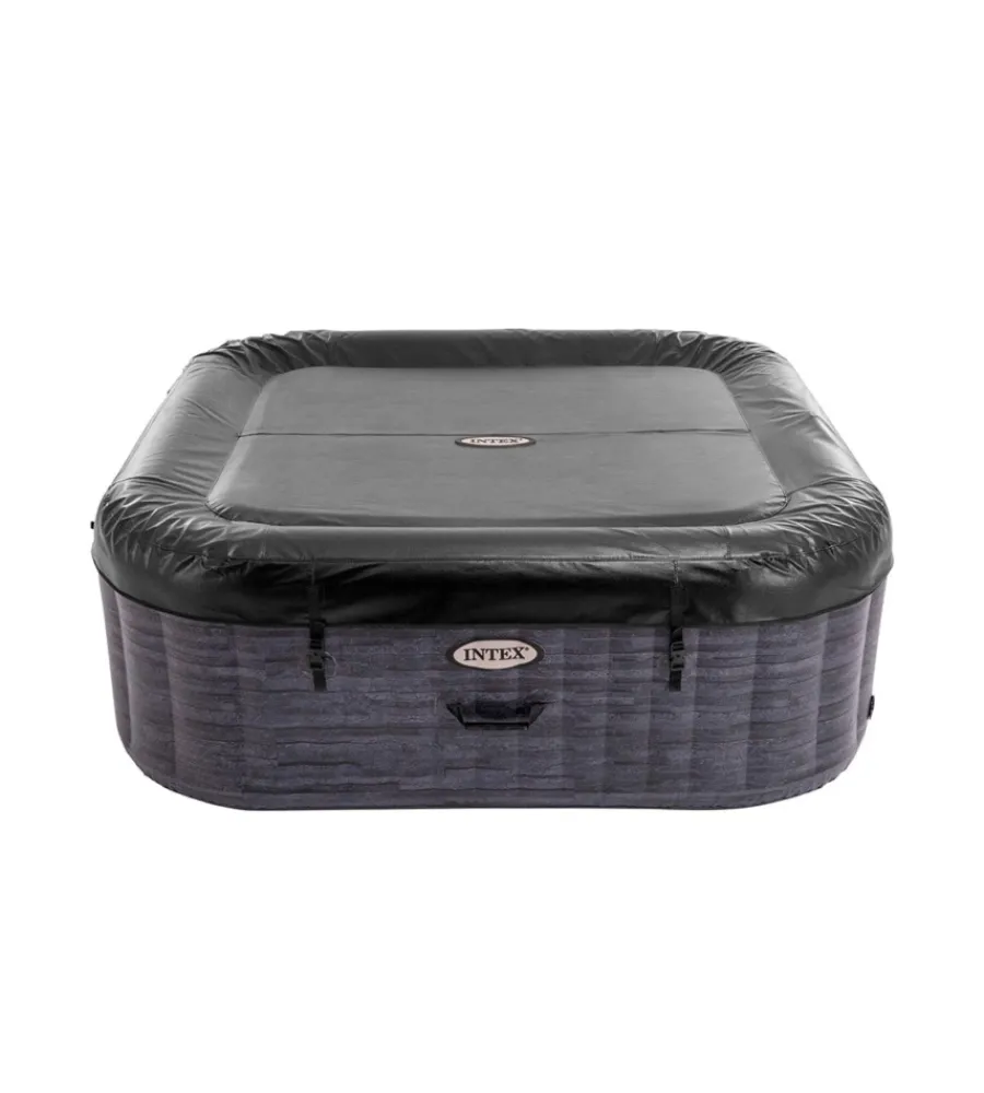 Best Piscina idromassaggio gonfiabile "greystone deluxe" grigio effetto pietra 6 posti 196x196x71 cm - cod. 28452np Piscine