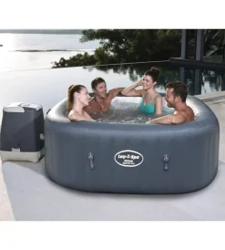 Bestway Piscine|Piscina idromassaggio gonfiabile riscaldata "lay-z-spa hawaii hydrojet pro" 4/6 persone 180x180x71 cm con copertura gonfiabile, cartuccia ed erogatore chemconnect  - cod. 54138