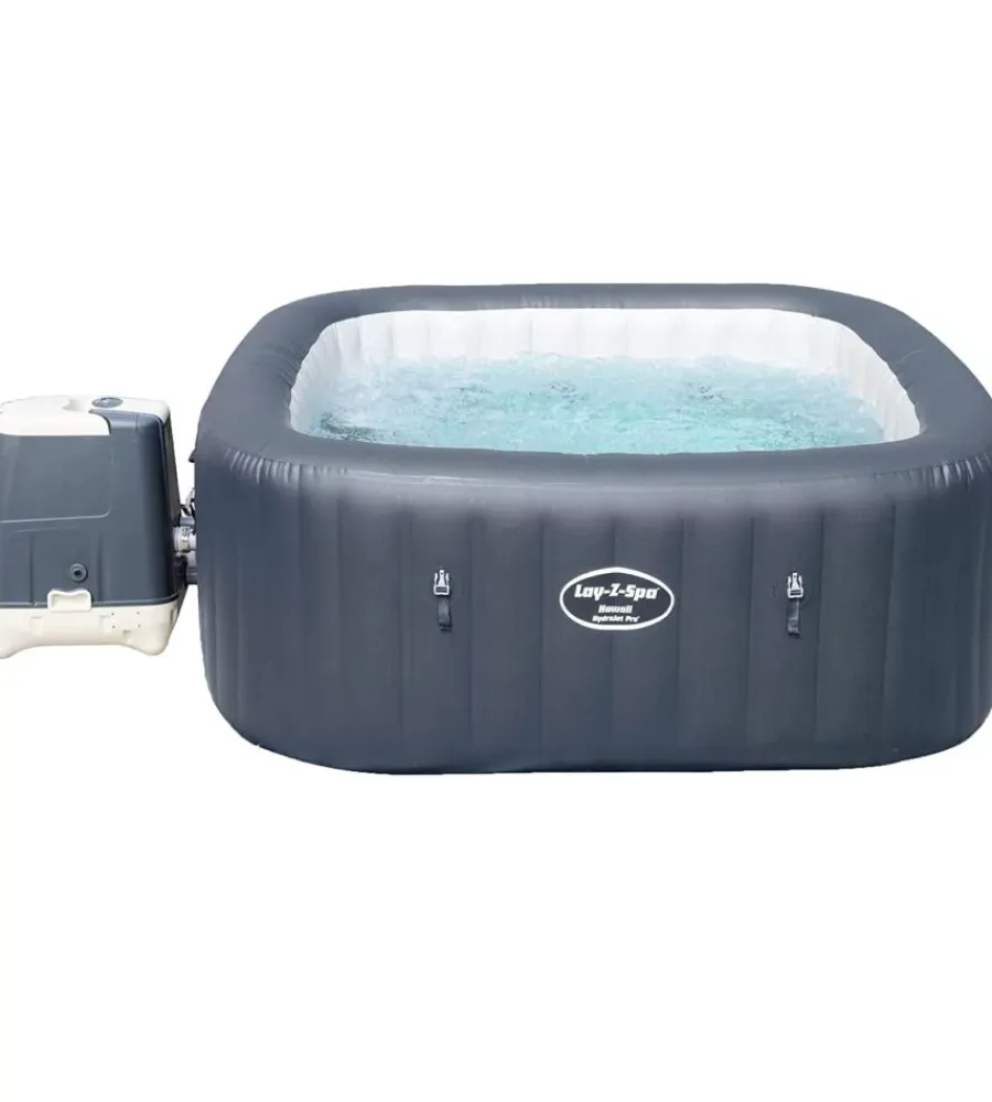 Bestway Piscine|Piscina idromassaggio gonfiabile riscaldata "lay-z-spa hawaii hydrojet pro" 4/6 persone 180x180x71 cm con copertura gonfiabile, cartuccia ed erogatore chemconnect - cod. 54138