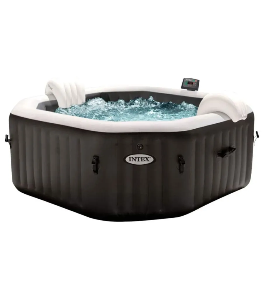 Hot Piscina idromassaggio gonfiabile "pure spa jet bubble deluxe" nero 6 persone 211x211x71 cm - cod. 28462 Piscine