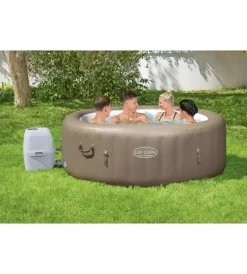 Piscine-Bestway Piscina idromassaggio gonfiabile "lay-z-spa palm spring" 4/6 persone 196x196x71 cm con copertura, 2 cartucce, dvd, manometro pressione e flottatore chimico  - cod. 60017