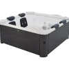 Piscine- Piscina idromassaggio spa riviera "oslo" in pvc grigio scuro effetto legno 160x160x65 cm