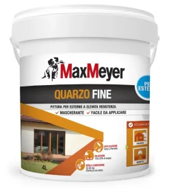 MaxMeyer Pitture Murali|Pittura quarzo fine  bianco lt 4