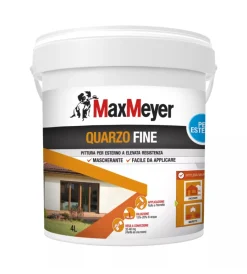 MaxMeyer Pitture Murali|Pittura quarzo fine  bianco lt 4