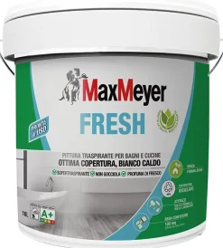 Pitture Murali-Max Meyer Pittura traspirante per interni "fresh a+" 10 lt bianca, pronta all uso -
