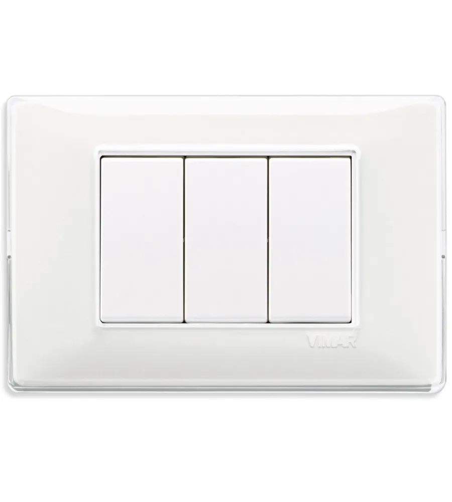 Serie Civili- Placca 3 moduli vimar "plana" reflex neve - cod.14653.41