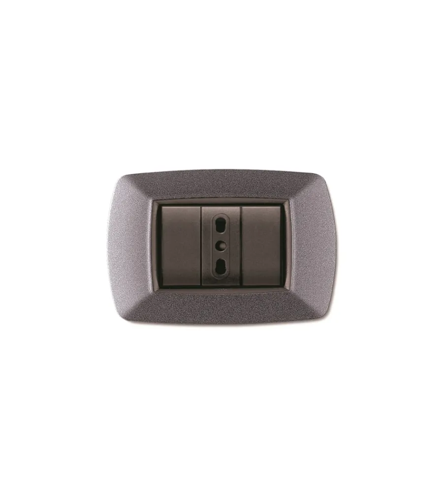 Serie Civili- Placca life 3 posti vulcano grigio chiaro.
