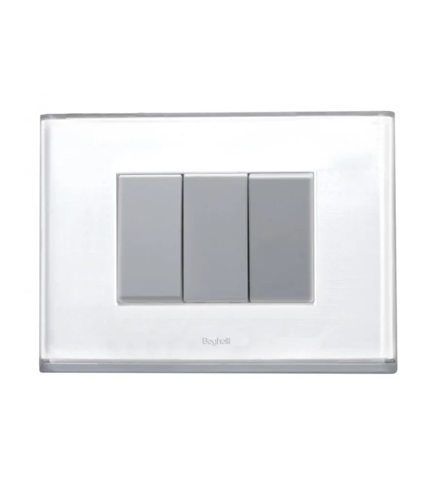 Serie Civili- Placca luminosa beghelli "brain classic 3f" con 15 colori e illuminazione d'emergenza