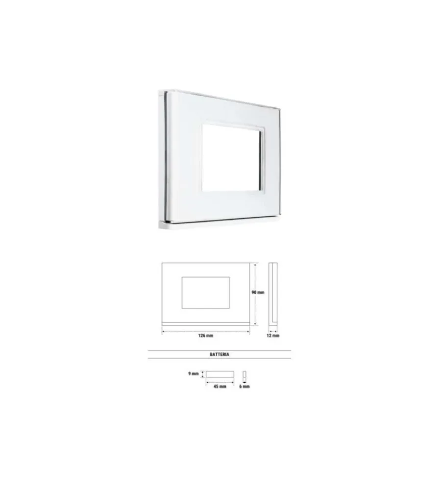 Serie Civili- Placca luminosa beghelli "brain classic 3f" con 15 colori e illuminazione d'emergenza