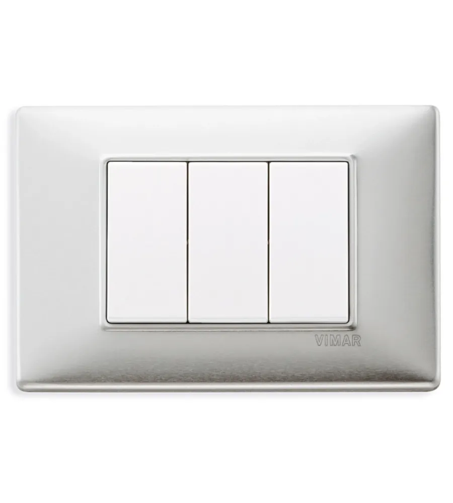 Serie Civili|Placca 3m allum spazzolato - vimar.
