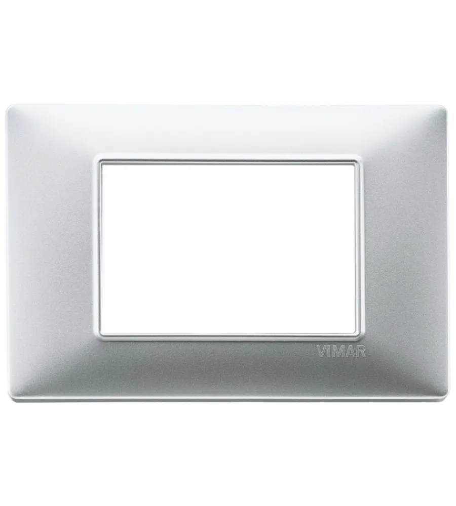 Serie Civili- Placca 3m argento opaco plana - vimar.
