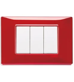 Serie Civili|Placca 3m reflex rubino plana - vimar.