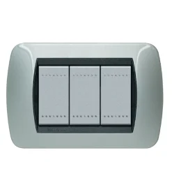 Serie Civili- Placca 3p alluminio - bticino.