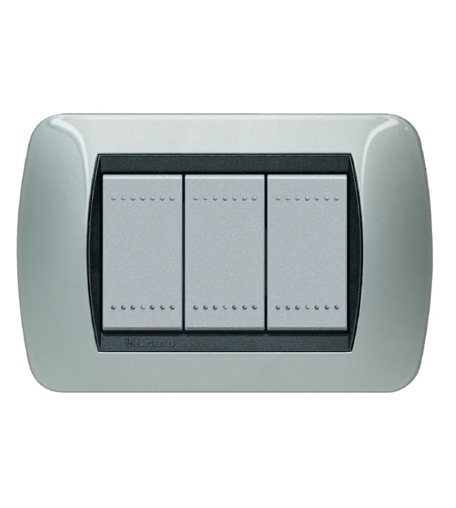 Serie Civili- Placca 3p alluminio - bticino.