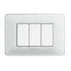 Outlet Placca 3p colors ghiaccio matix am4803cbn - bticino. Serie Civili