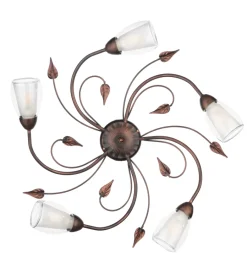 Onli Illuminazione Per Interno|Plafoniera 5 luci "liliana" bronzo e14