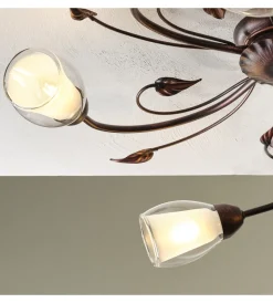Onli Illuminazione Per Interno|Plafoniera 5 luci "liliana" bronzo e14