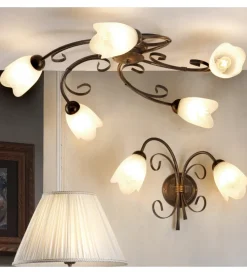 Onli Illuminazione Per Interno|Plafoniera 5 luci "odino" bronzo e14