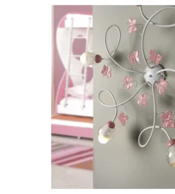 Online Plafoniera "butterfly" 5 luci bianca e rosa, e14 Illuminazione Per Interno