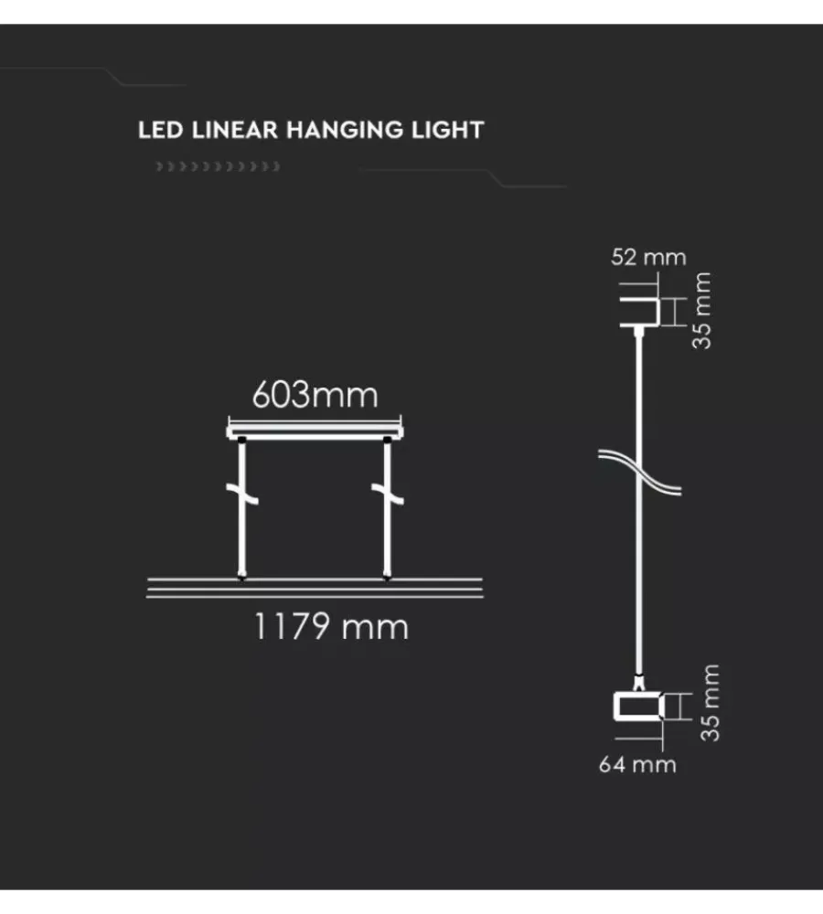 Illuminazione Per Interno|Plafoniera led a sospensione con chip samsung 4000k, 60w