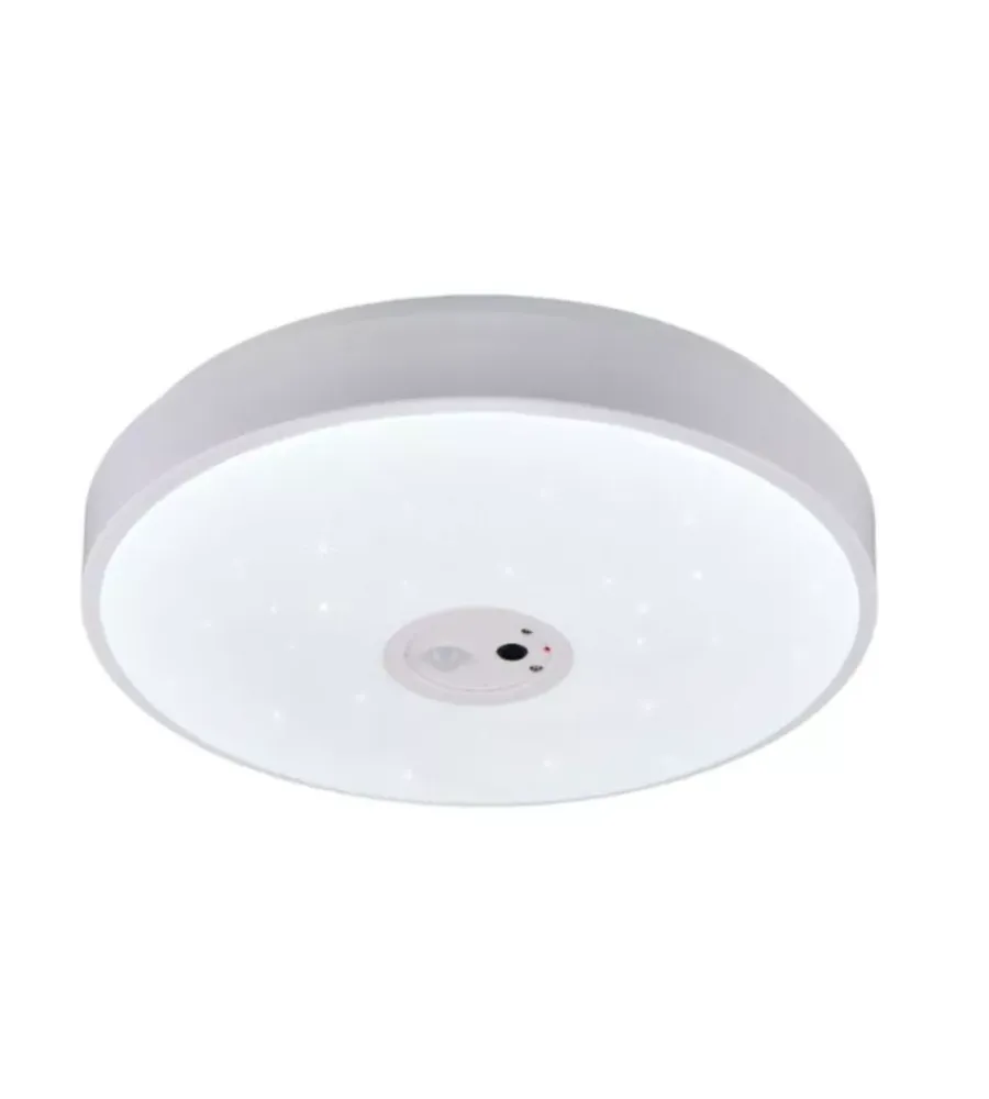 Hot Plafoniera led "aspetta" bianca con videocamera 6000k ø40 cm Illuminazione Per Interno