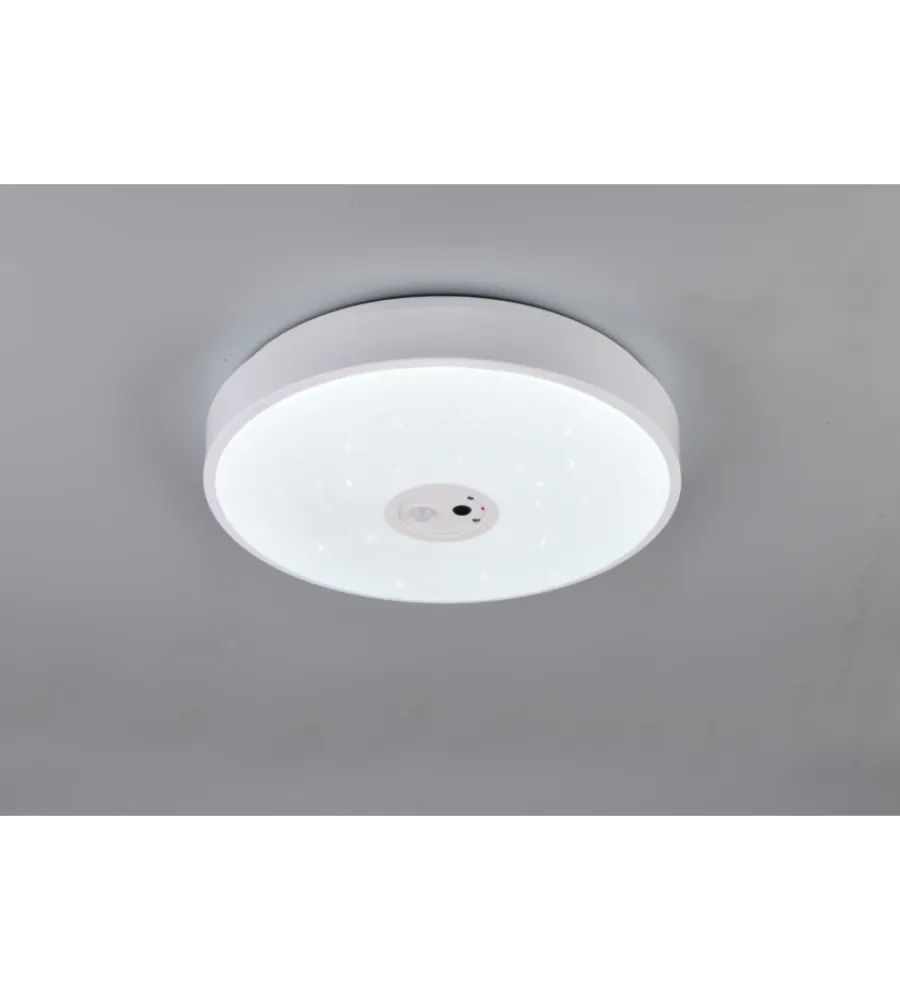 Hot Plafoniera led "aspetta" bianca con videocamera 6000k ø40 cm Illuminazione Per Interno