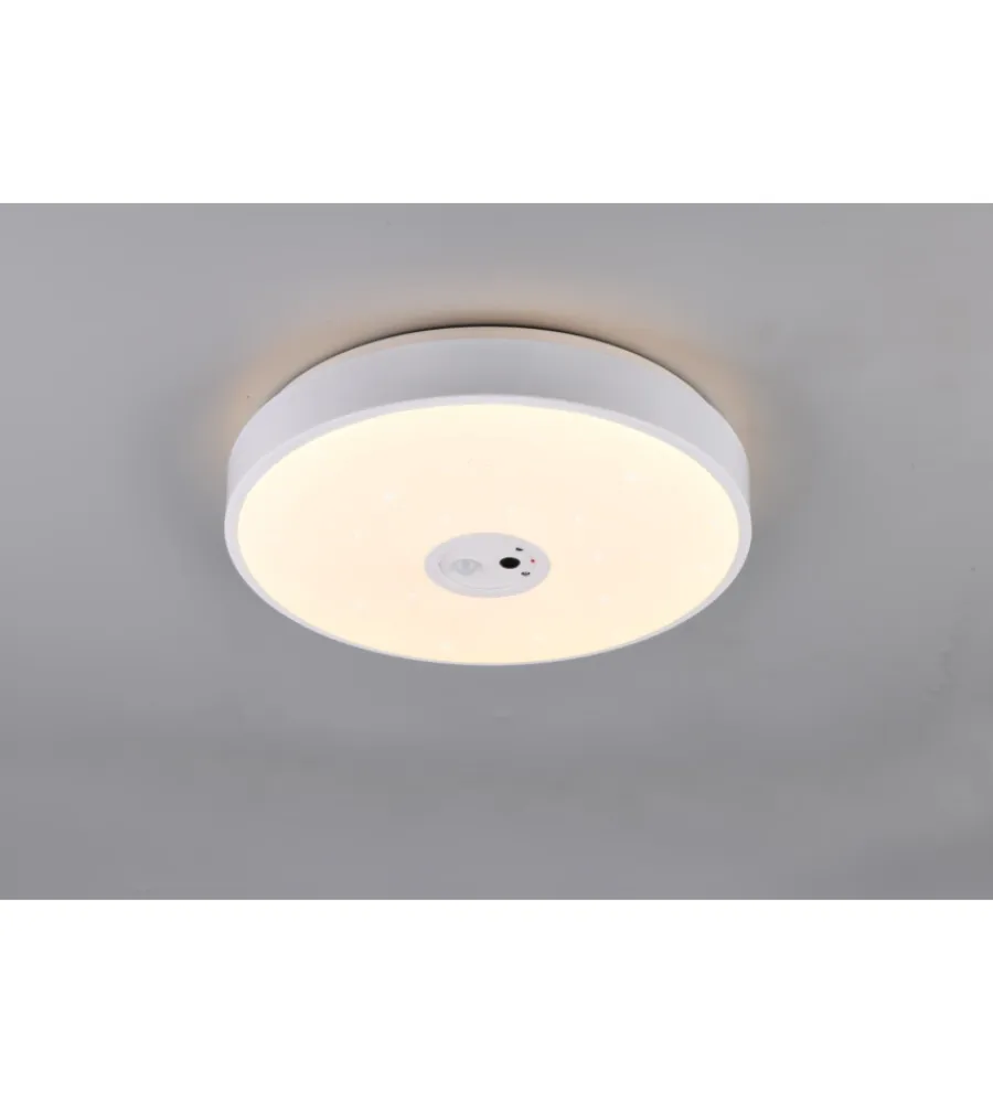 Hot Plafoniera led "aspetta" bianca con videocamera 6000k ø40 cm Illuminazione Per Interno