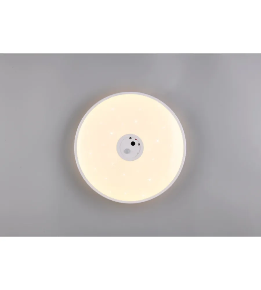 Hot Plafoniera led "aspetta" bianca con videocamera 6000k ø40 cm Illuminazione Per Interno