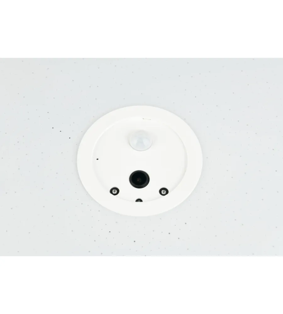 Hot Plafoniera led "aspetta" bianca con videocamera 6000k ø40 cm Illuminazione Per Interno