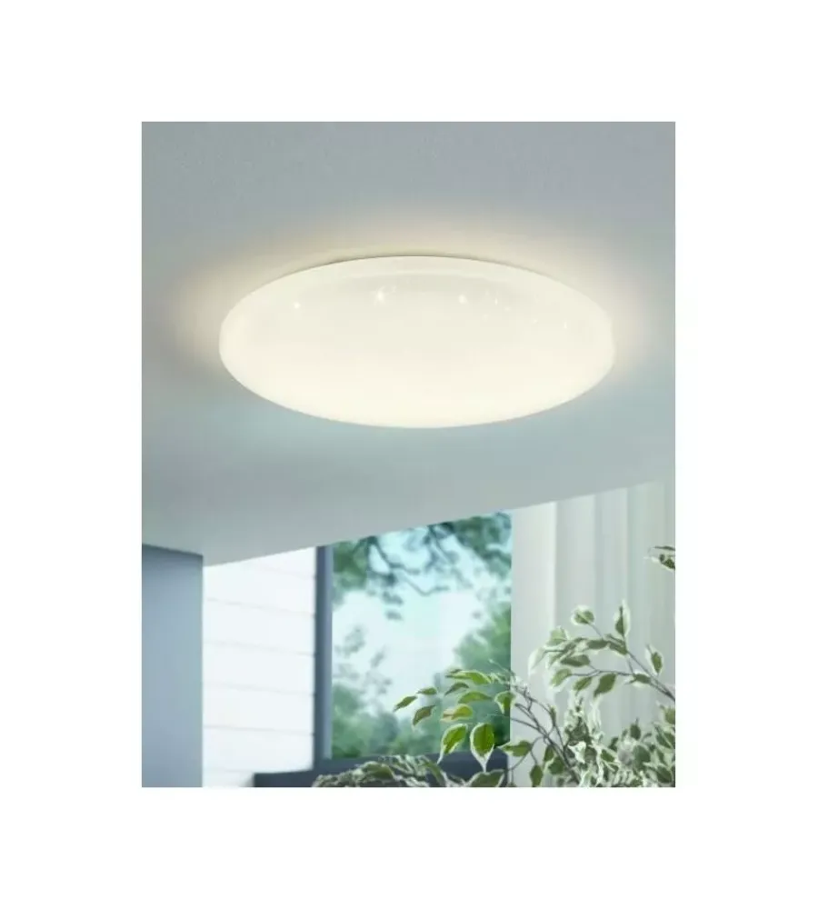 Illuminazione Per Interno-Eglo Plafoniera led da interno "pogliola-s" bianco effetto stellato 4000k 31 cm
