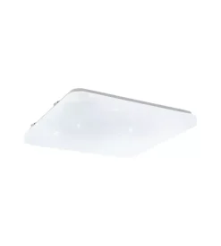 Illuminazione Per Interno-Eglo Plafoniera led da interno "frania-s" bianco quadrata effetto stellato 4000k 33x33cm