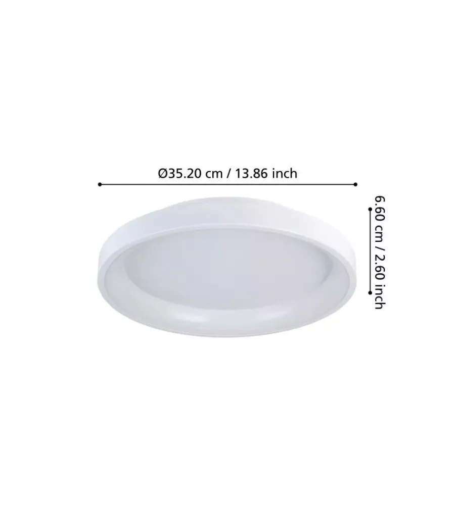 Eglo Illuminazione Per Interno|Plafoniera led da interno "loretello" bianco tondo 2700-6500k