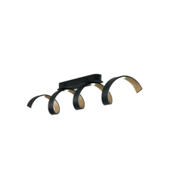 Outlet Plafoniera led "helix" nera e oro 3000k 1600lm, 80 cm Illuminazione Per Interno