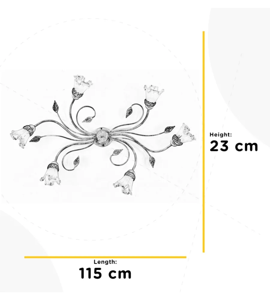 Onli Illuminazione Per Interno|Plafoniera ovale "lancia" 6 luci, e14